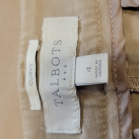 Talbots Size 4 Curvy Tan / Khaki Pants, Straight Leg, Excellent Used Condition - Picture 9 of 13